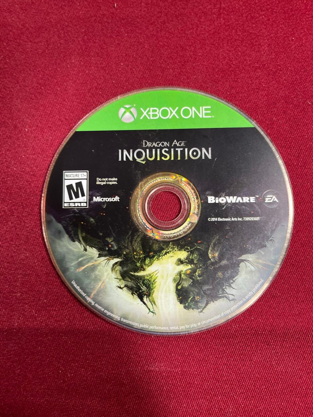 Xbox One Dragon Age Inquisition-Disc Only Good Condition